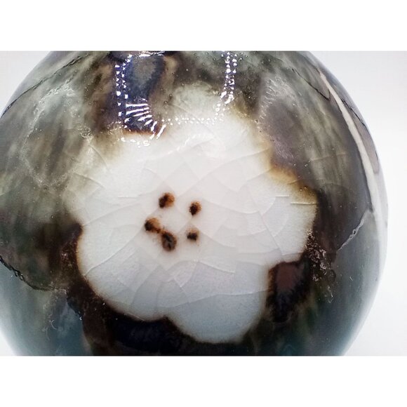 Vintage Bud Vase Wony  Japan Cherry Blossom Drip Glaze Handmade Pottery Kitschy - Picture 6 of 16